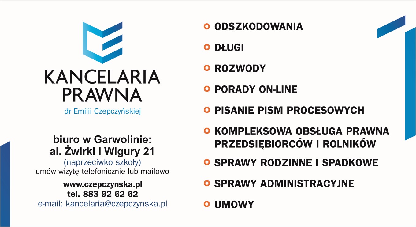 Kancelaria Prawna dr Emilii Czepczyńskiej - sporządzaniu odwołań, reklamacji i skarg GARWOLIN sporządzaniu odwołań, reklamacji i skarg GARWOLIN