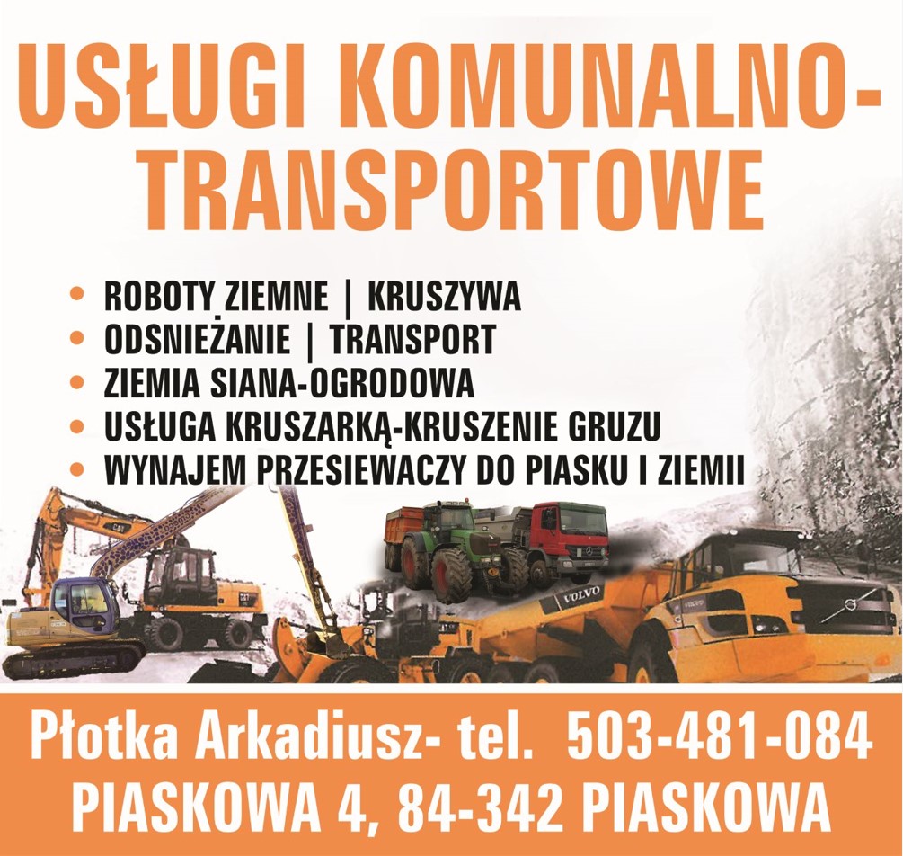 Usługi komunalno - transportowe Arkadiusz Płotka - Wykopy LĘBORK Wykopy LĘBORK