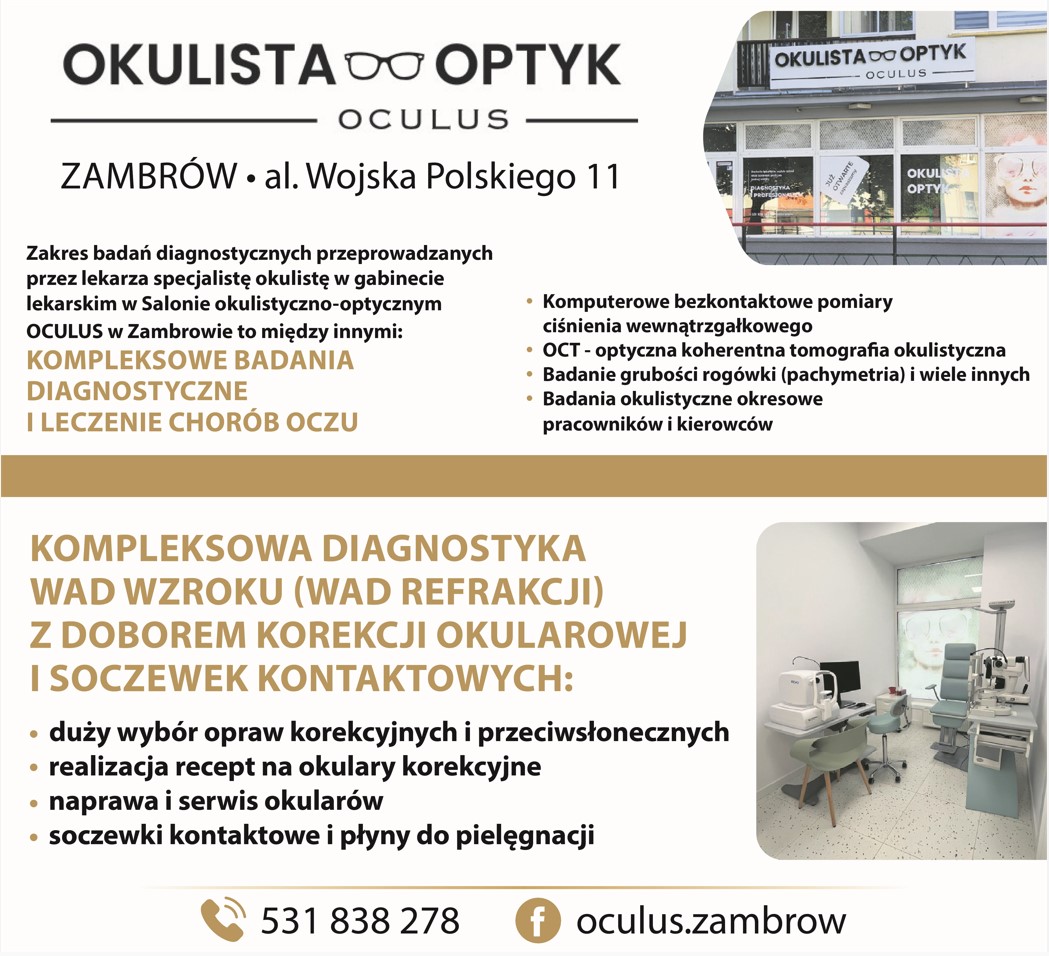 OKULISTA OPTYK - badanie wzroku ZAMBRÓW badanie wzroku ZAMBRÓW