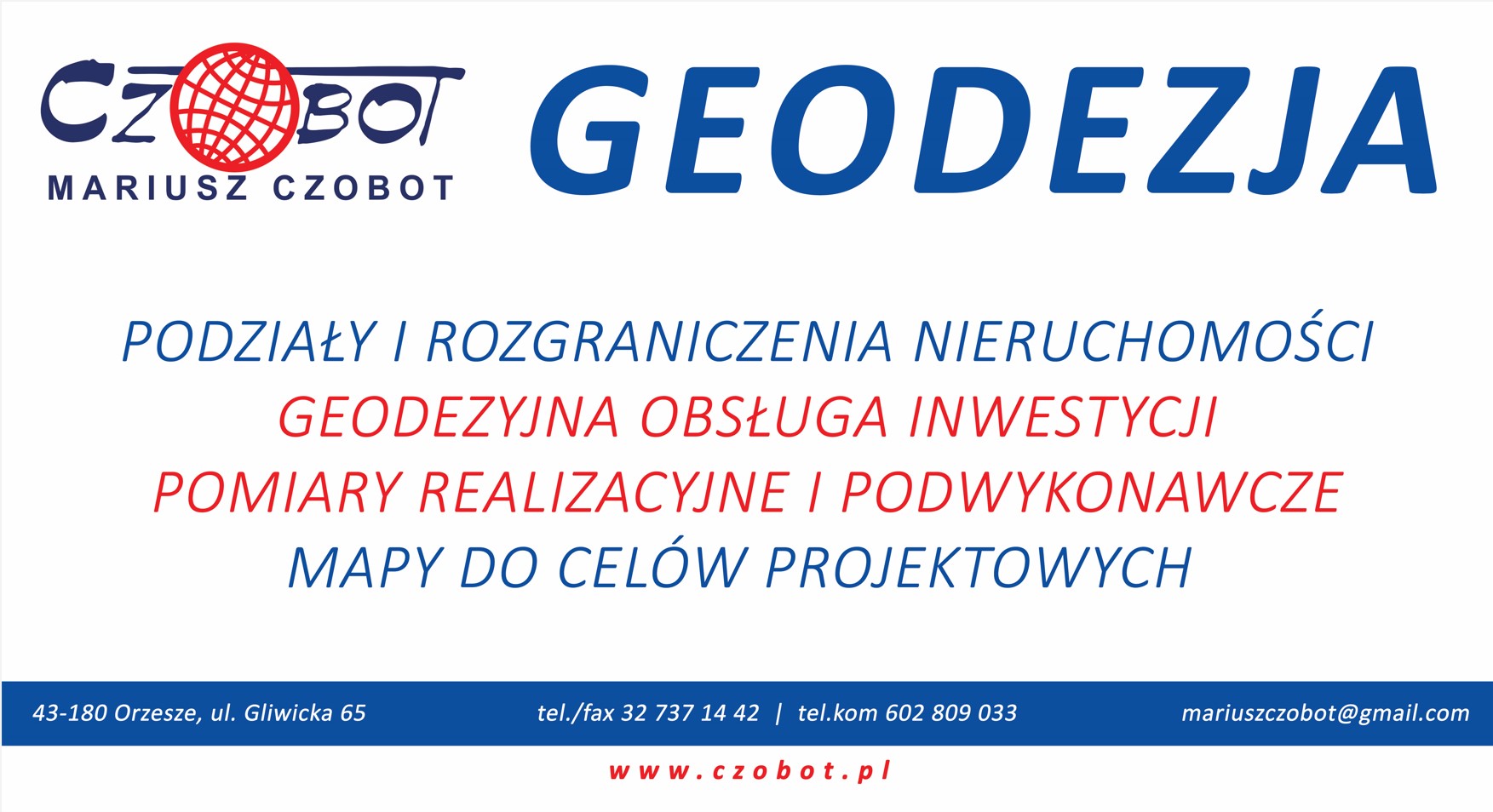 USŁUGI GEODEZYJNE Mariusz Czobot - usługi kartograficzne MIKOŁÓW usługi kartograficzne MIKOŁÓW