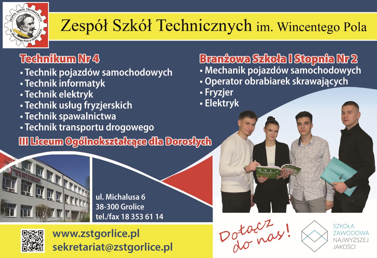 Zespół Szkół Technicznych im. Wincentego Pola - zasadnicza szkoła zawodowa GORLICE technikum GORLICE