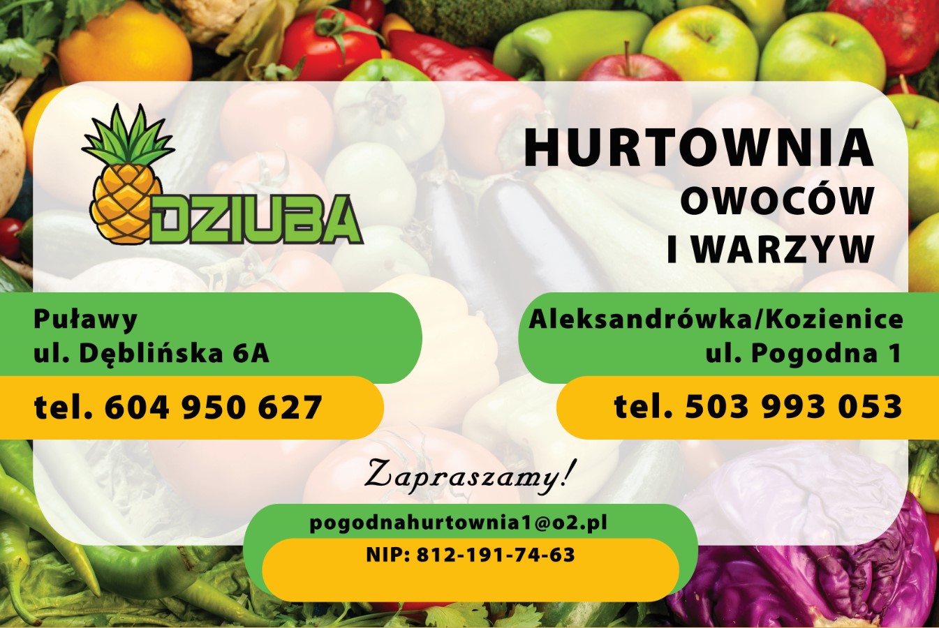 Hurtownia Owoców i Warzyw WARZYWKO WERONIKA DZIUBA - hurtownia warzyw DĘBLIN hurtownia owoców DĘBLIN