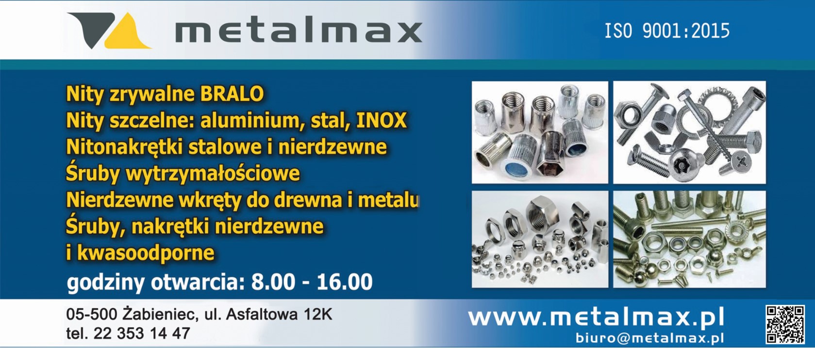 Artykuły metalowe Metalmax - nity zrywalne PIASECZNO nity zrywalne PIASECZNO