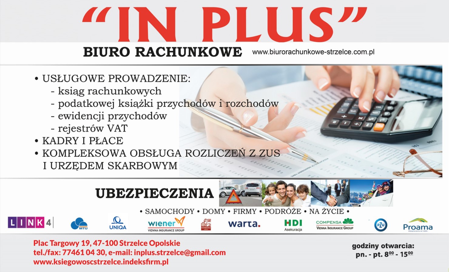 BIURO RACHUNKOWE IN PLUS - podatki - księgi STRZELCE OPOLSKIE biuro rachunkowe STRZELCE OPOLSKIE